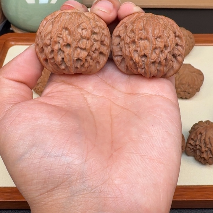 初***馆文玩核桃把件全品磨盘41