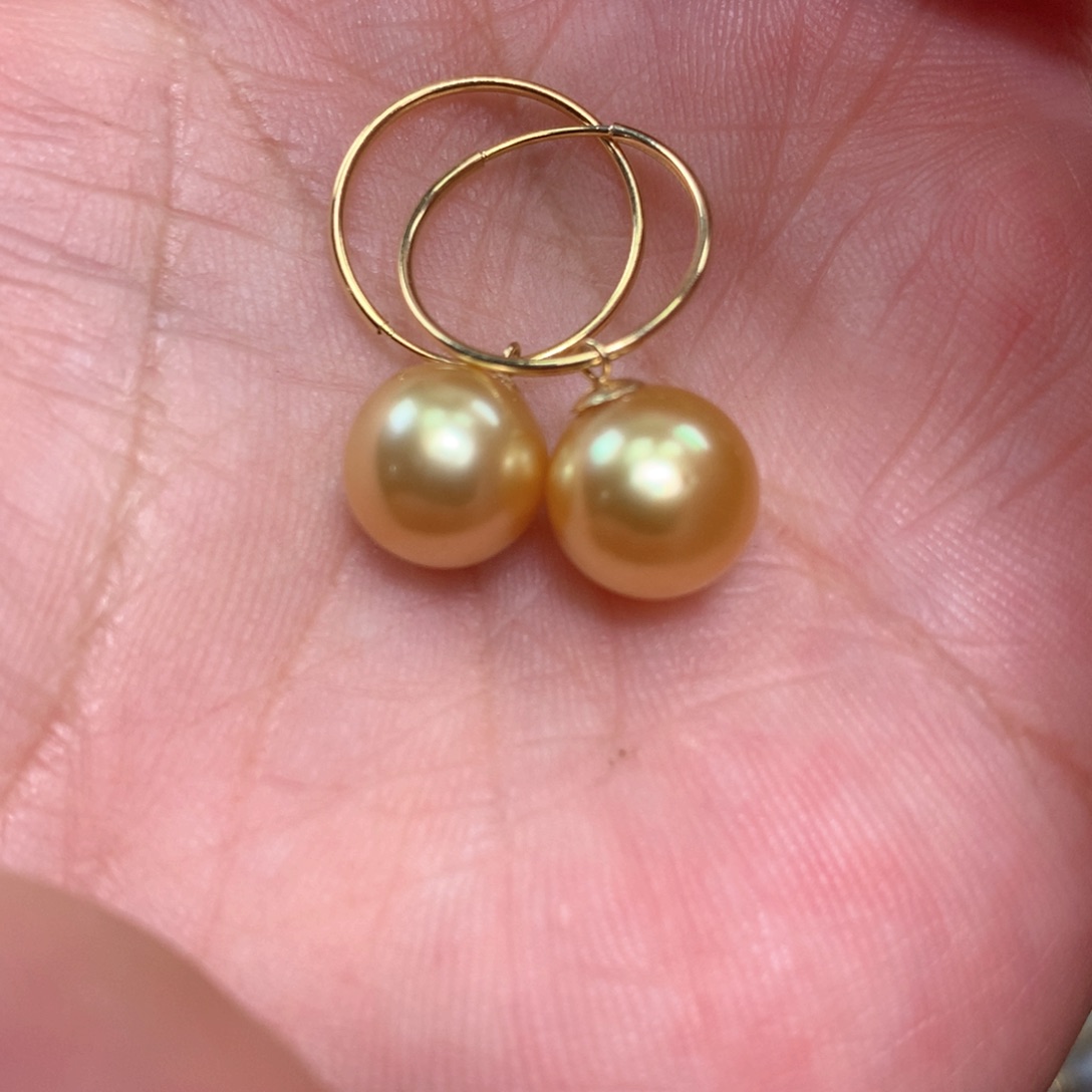 海水珍珠耳饰18K金镶嵌