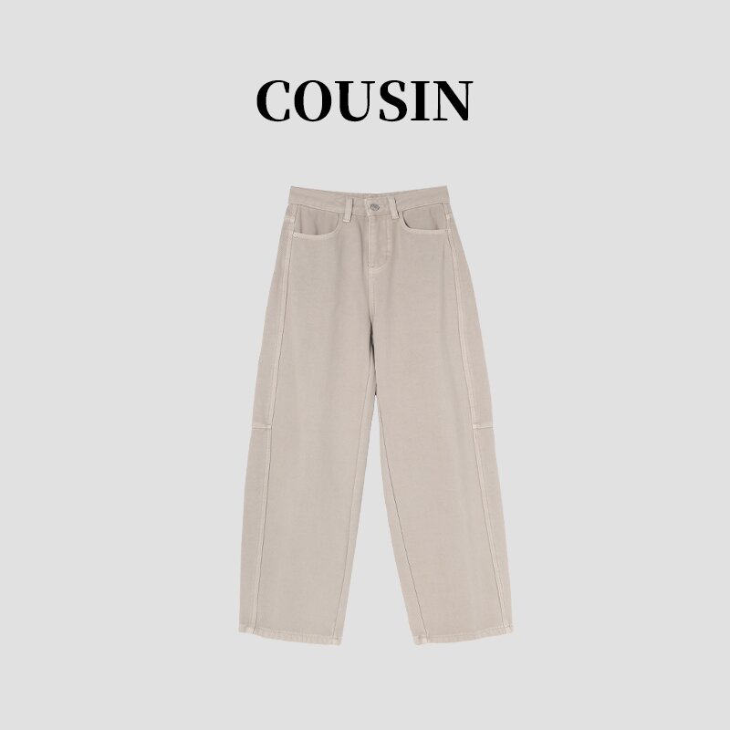 D.cousin 冬季高腰无弹牛仔弯刀裤加绒保暖女款长裤#15093