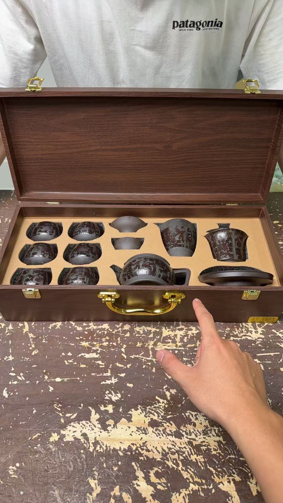 【闪购商品】百福临门紫砂茶具套组高档礼盒装精美@@@@@@@@@@