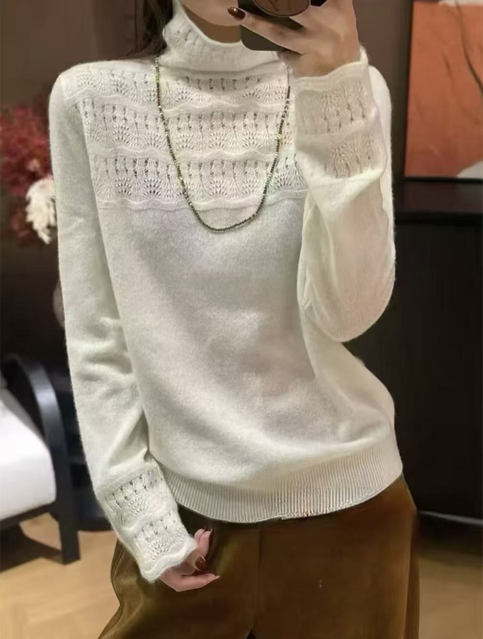 【加厚】绵朵--新款中式设计师百搭时尚气质长袖休闲百搭打底衫