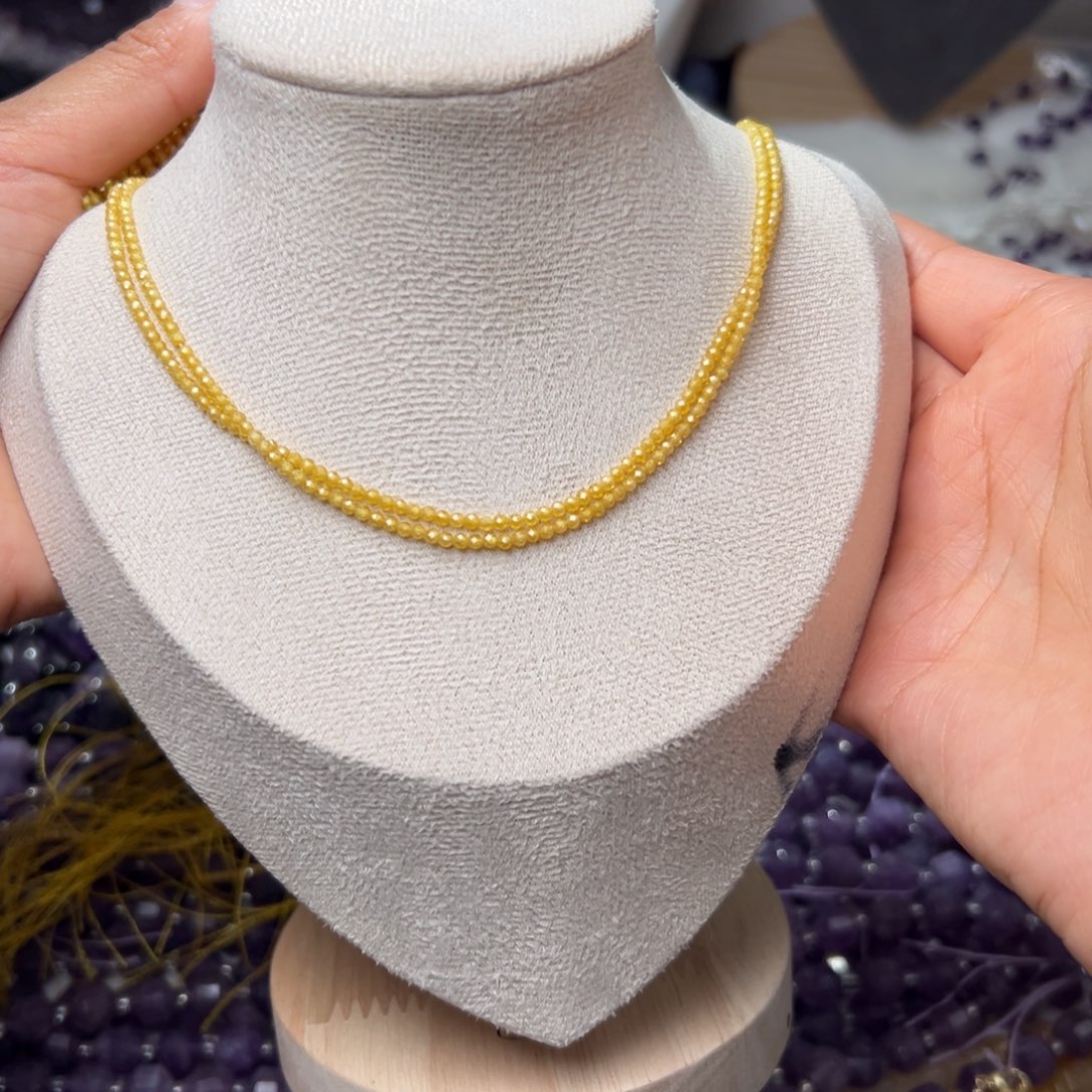 玛瑙/玉髓合金珠宝半成品I123/金色锆石一条