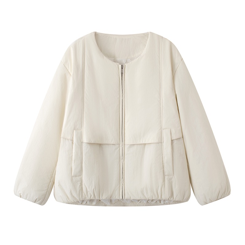 MM商场同款2025冬季新品百搭宽松米白色棉衣棉服外套女2191