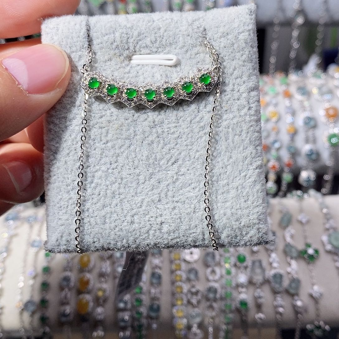 翡翠银S925镶嵌颈饰