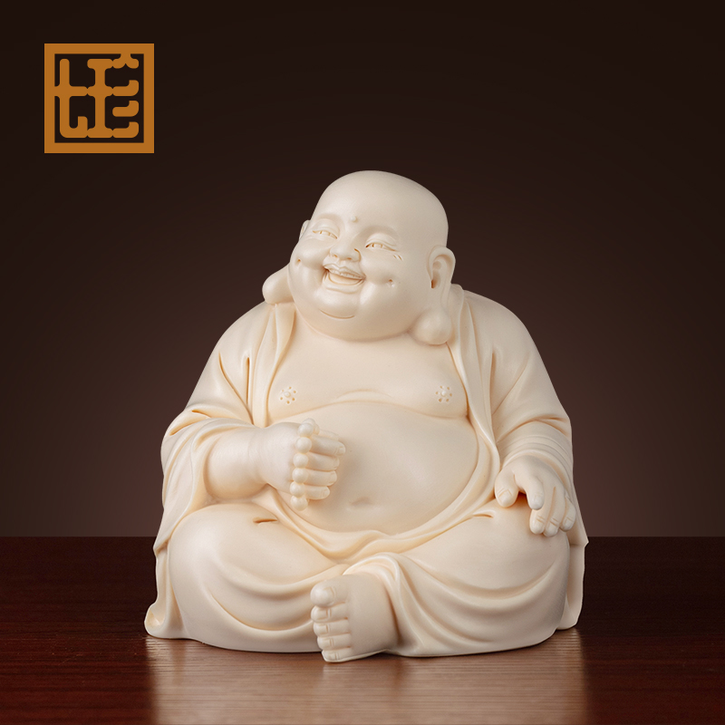 《提珠弥勒》陶瓷弥勒笑佛摆件中式客厅书房茶室茶桌装饰摆设