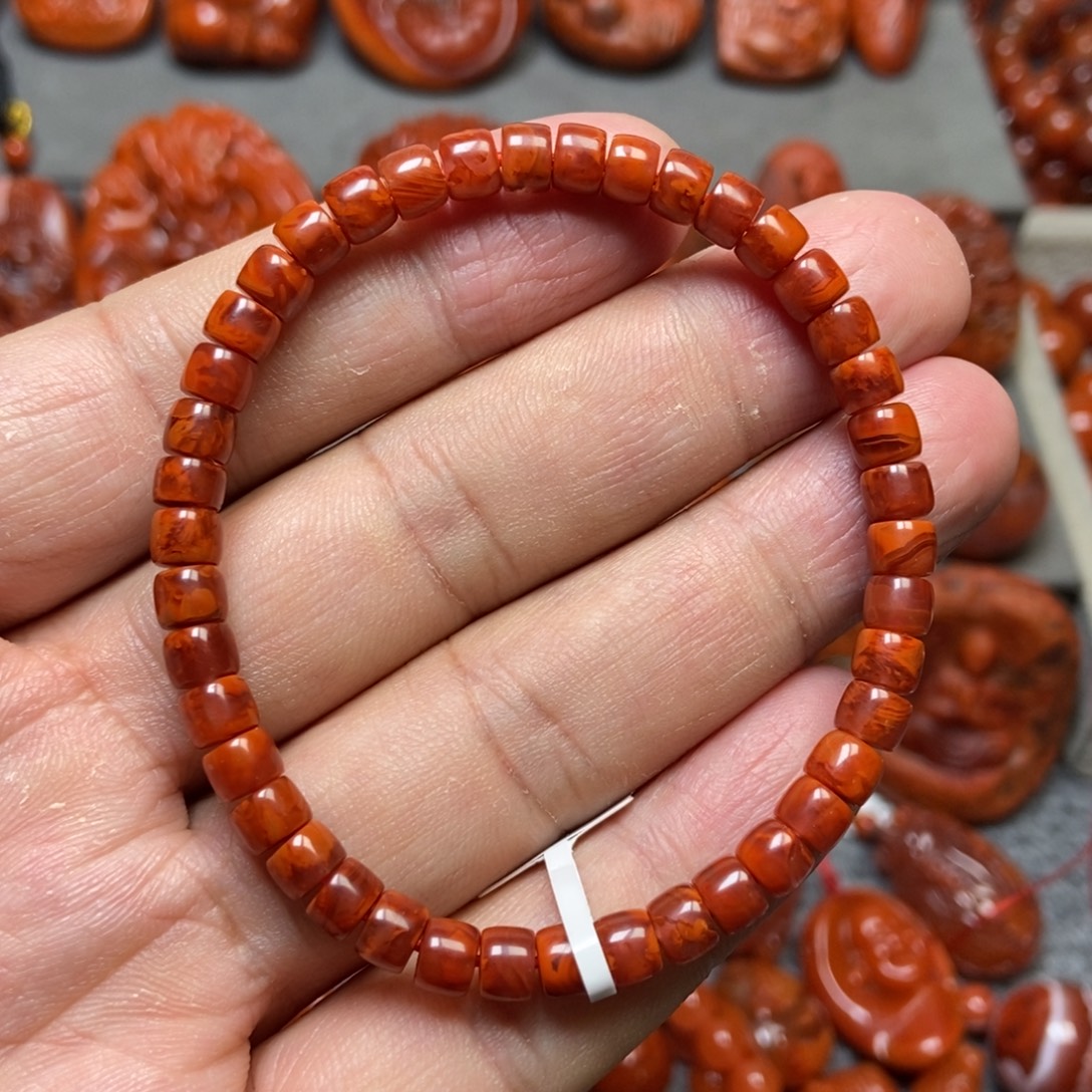 南红玛瑙未镶嵌手串5+mm