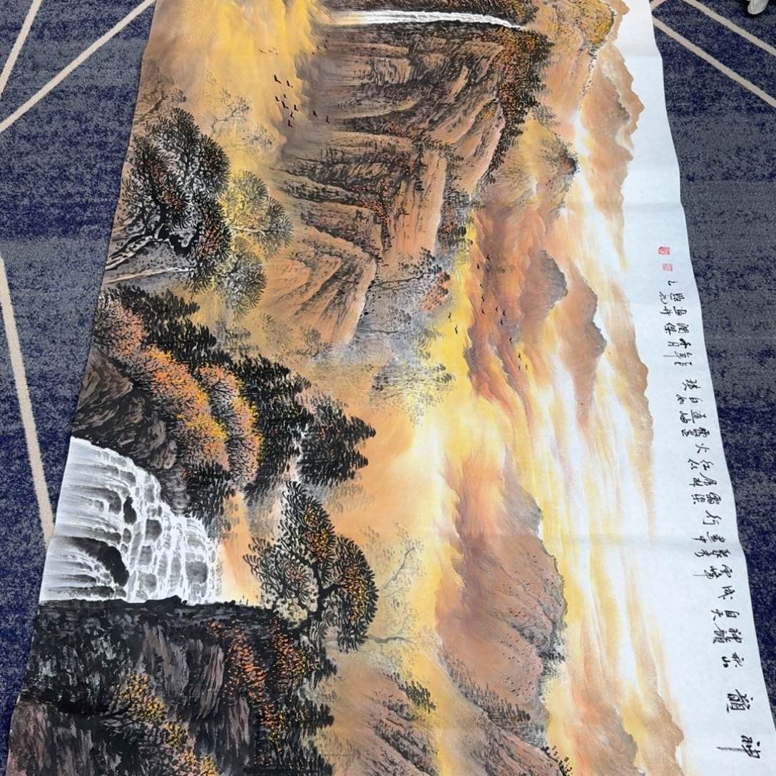 国画纯手绘山水花鸟作品