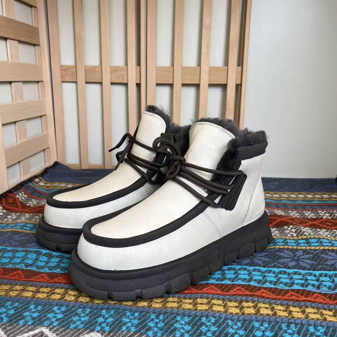 N5669真皮好打理！特厚男士雪地靴羊皮毛一体内里板正有型防滑保暖