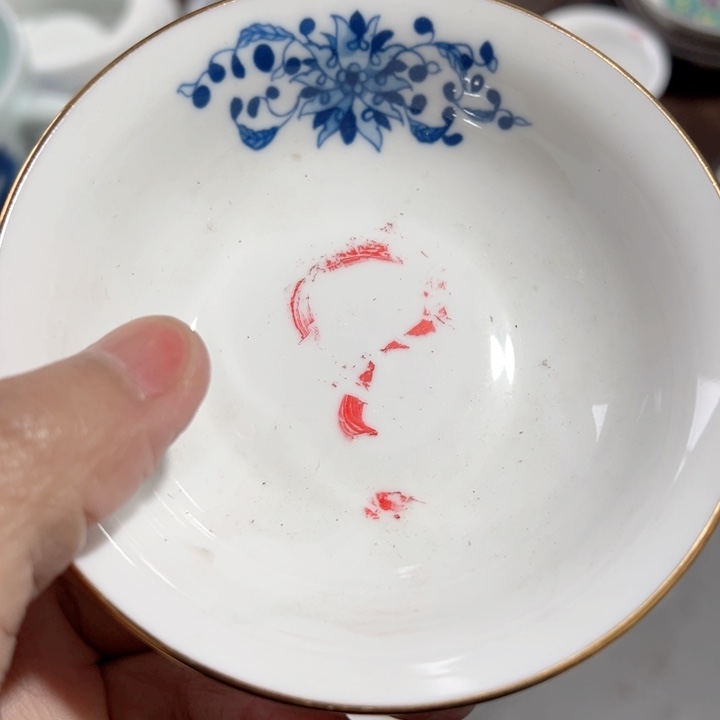 杯四寸红叶陶瓷一个