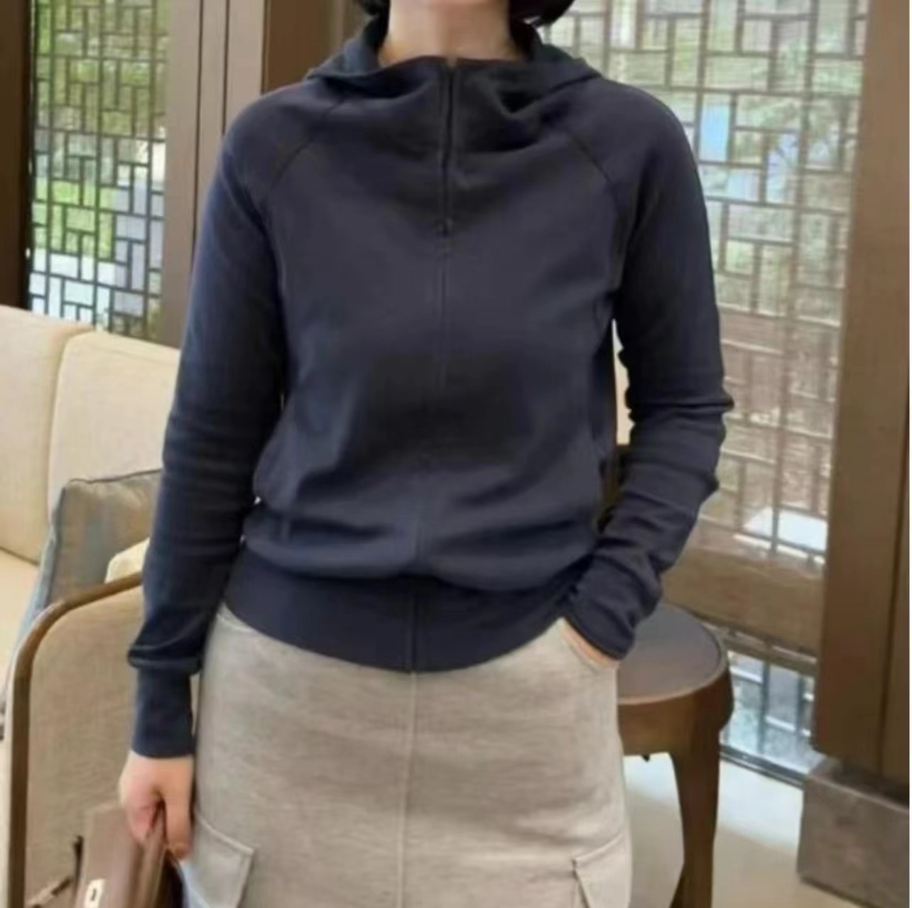【有运险】Lulu秋款连帽长袖运动卫衣外套女士百搭宽松休闲显瘦上衣