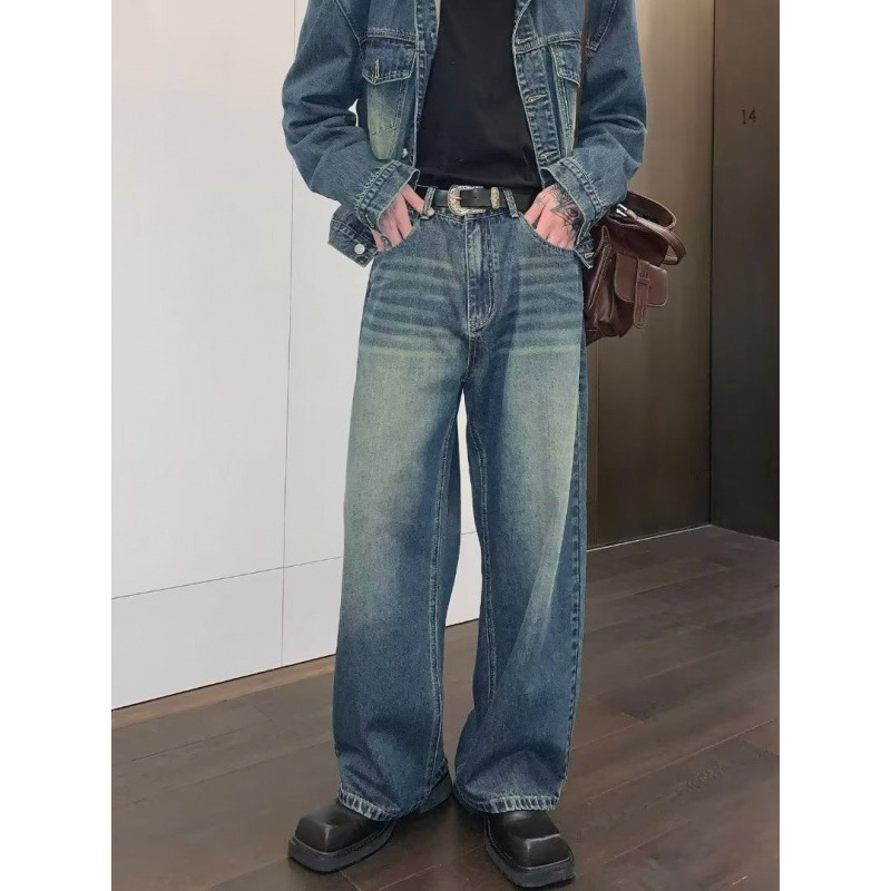 「吉喜409-499」潮流时尚复古男装直筒牛仔裤宽松百搭（备注编号）
