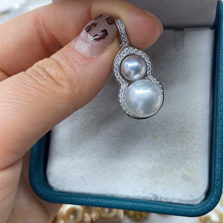 海水珍珠吊坠(不含链)银S925镶嵌