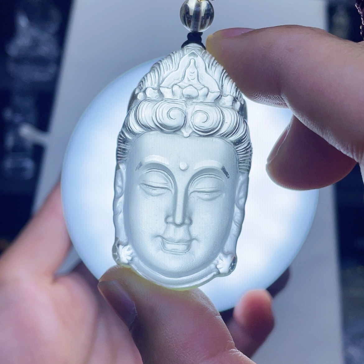 【闪购商品】水晶颈饰未镶嵌黄水晶精雕观音佛首吊坠