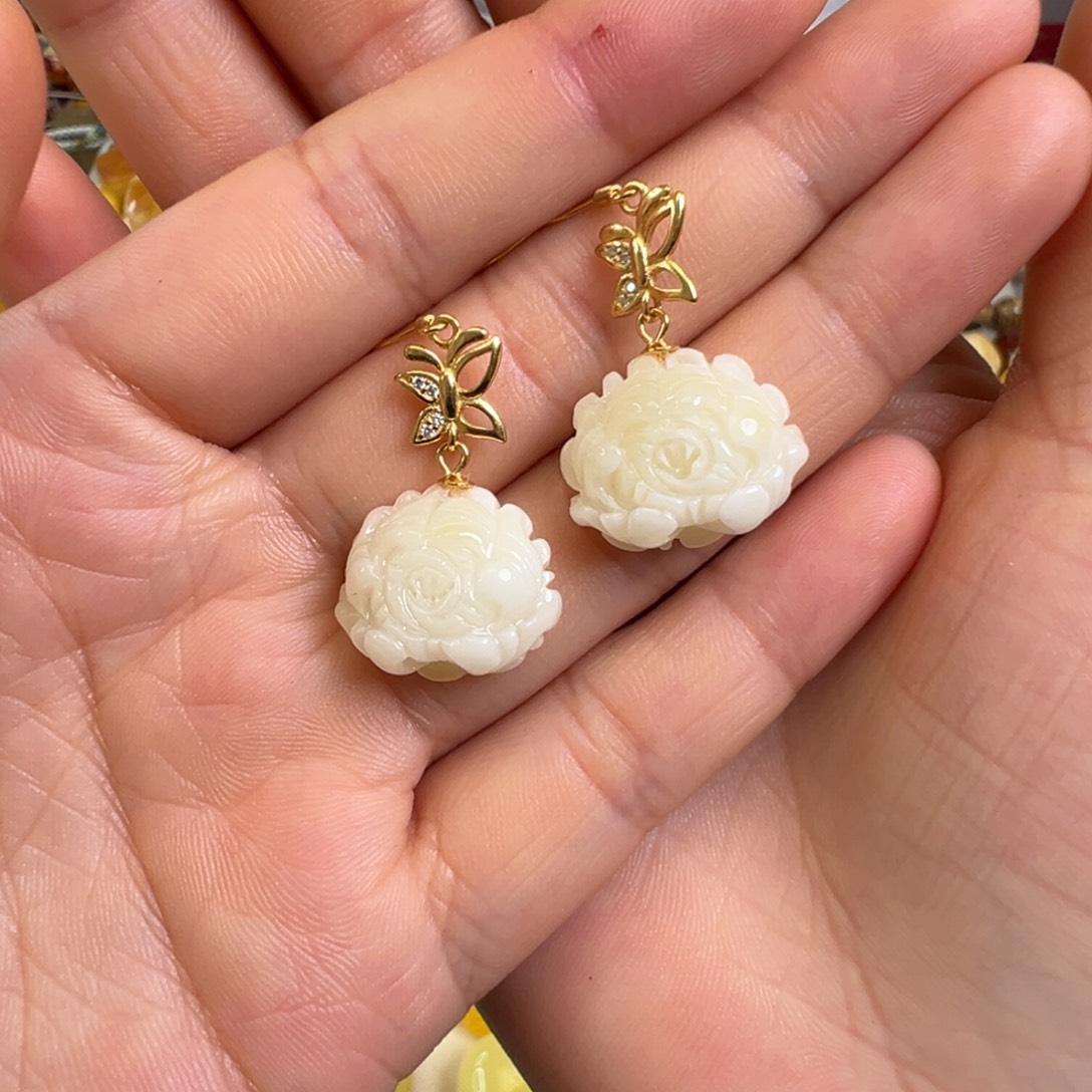 银S925镀金镶嵌蜜蜡裸石蜜蜡