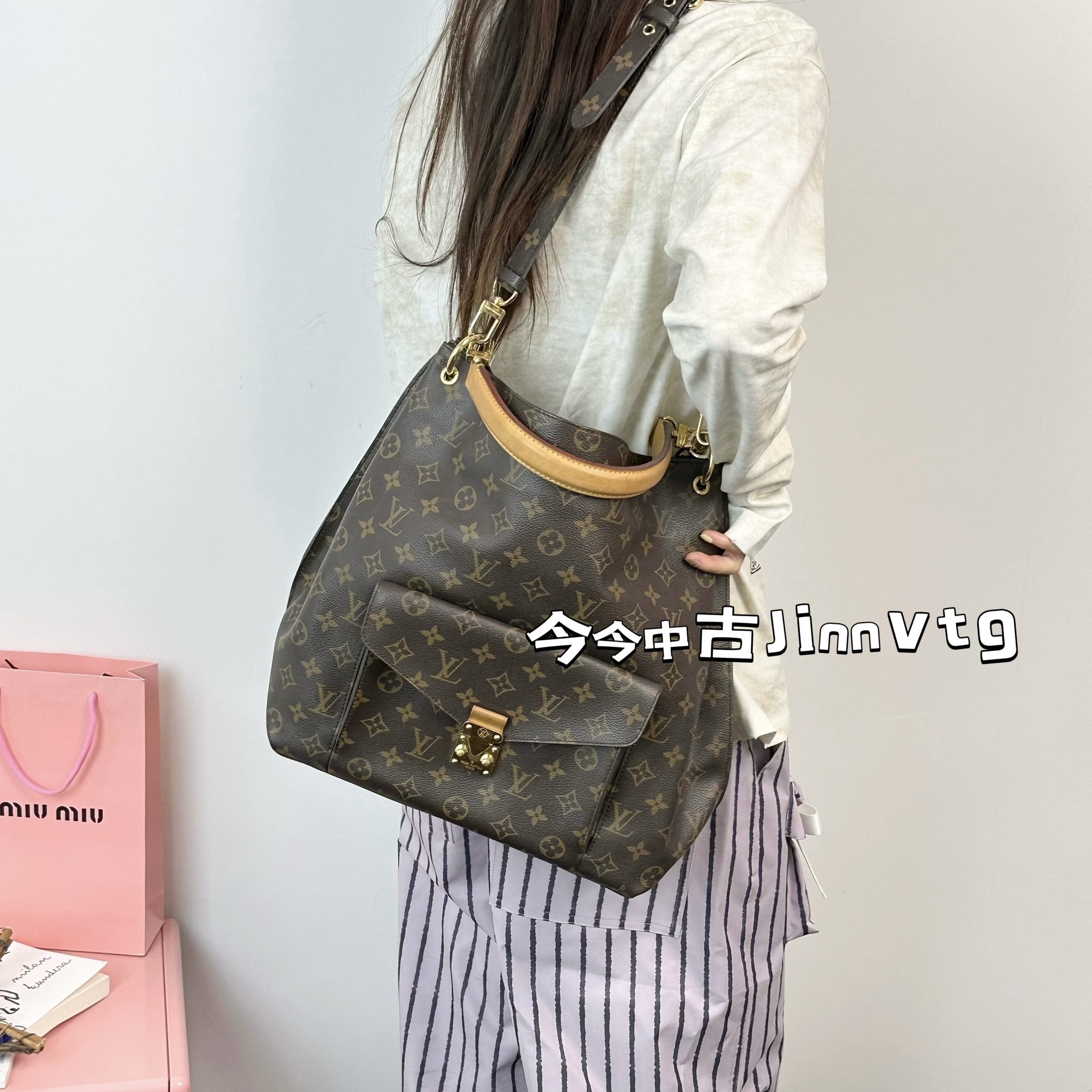 95新 LouisVuitton/路易威登 老花Métis hobo泫雅单肩包 118915