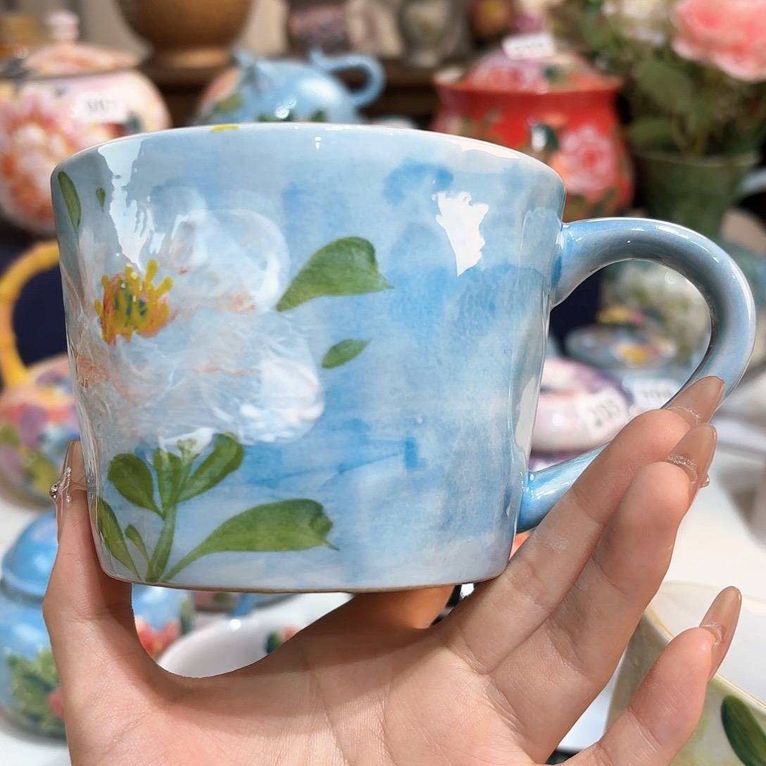 景德镇手绘高温釉下彩陶瓷茶具