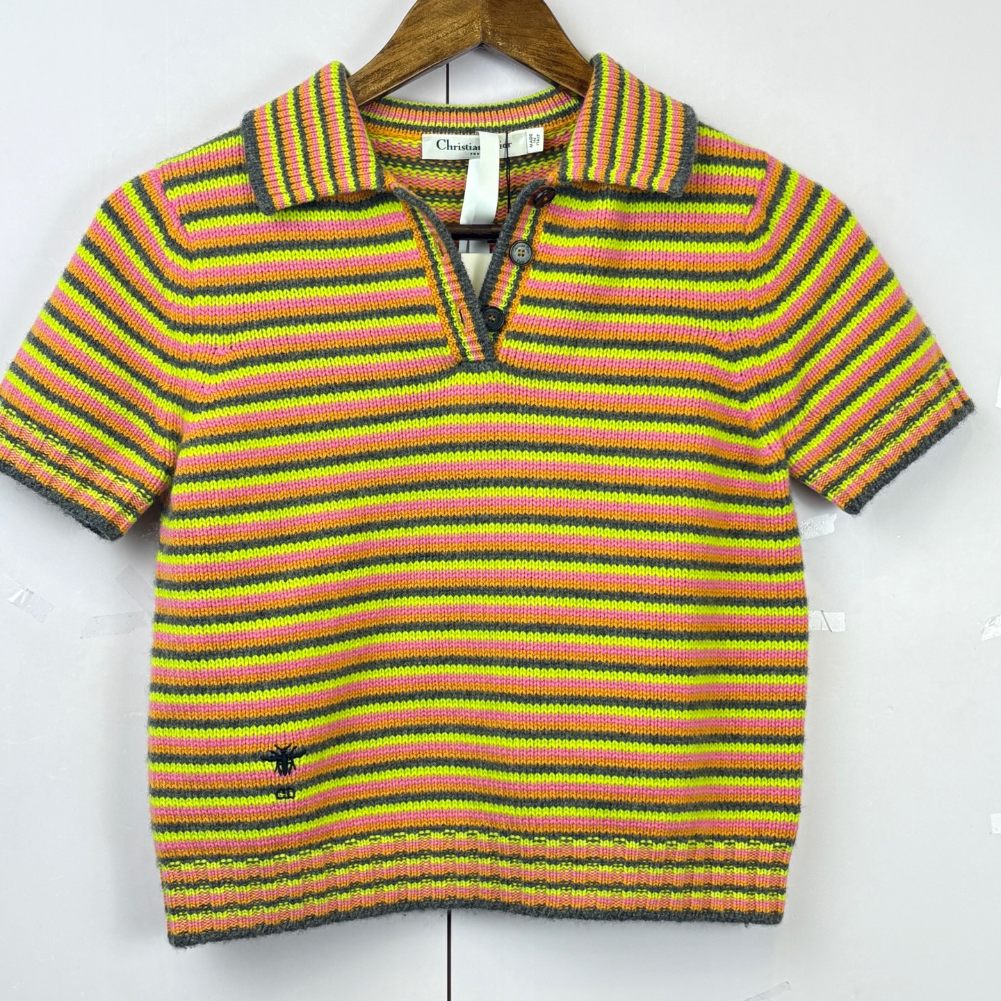 99新 DIOR/迪奥 012280  彩虹针织毛衣 38码 