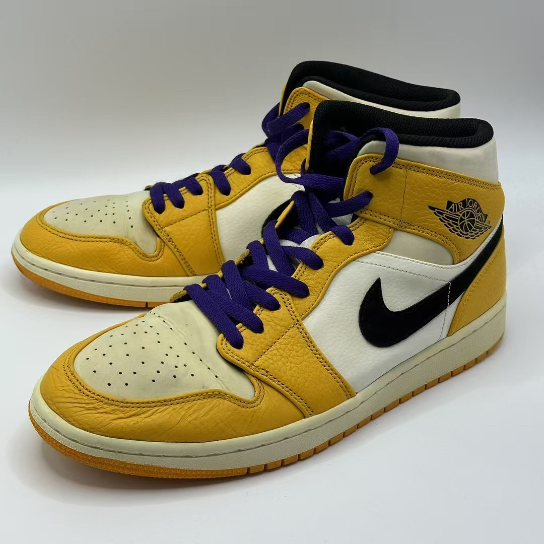 45码/ Air Jordan 1 湖人 复古篮球鞋 紫黄 852542