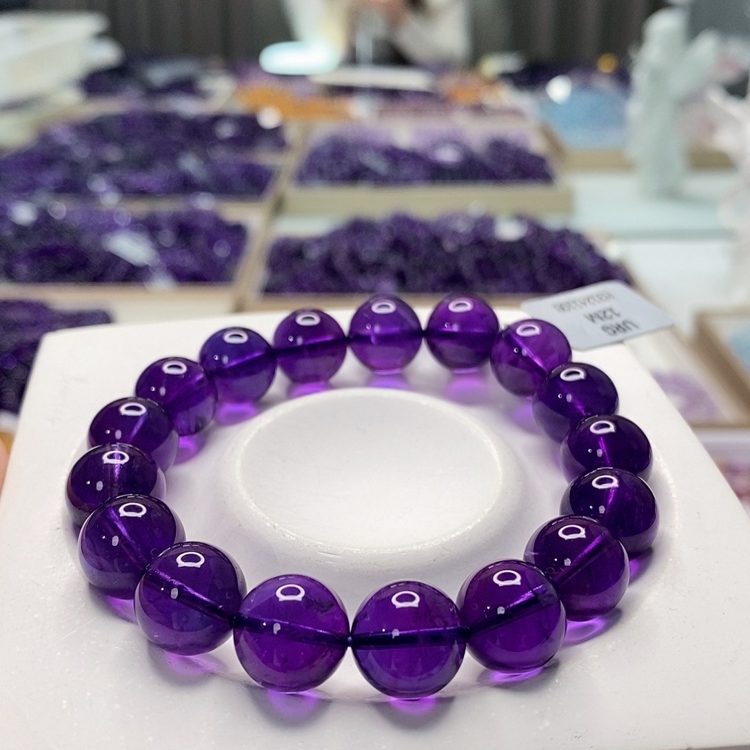 未镶嵌手串水晶乌拉圭紫水晶高品质12M