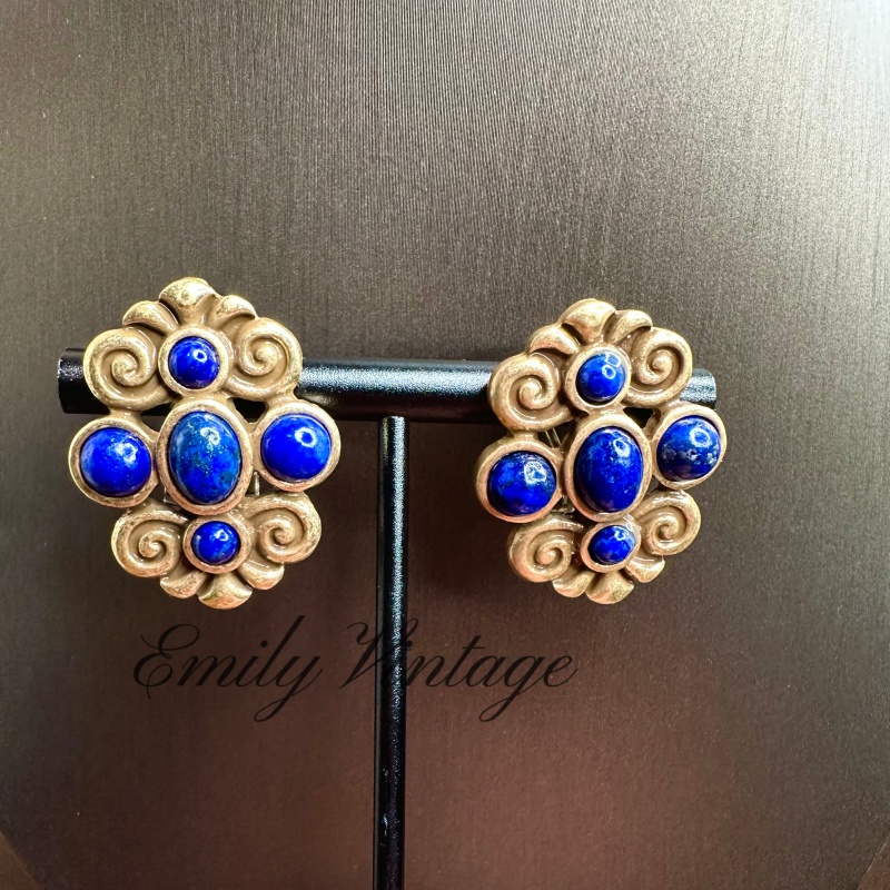 铜合金大理石耳饰 【4143】Emily Vintage珍藏款