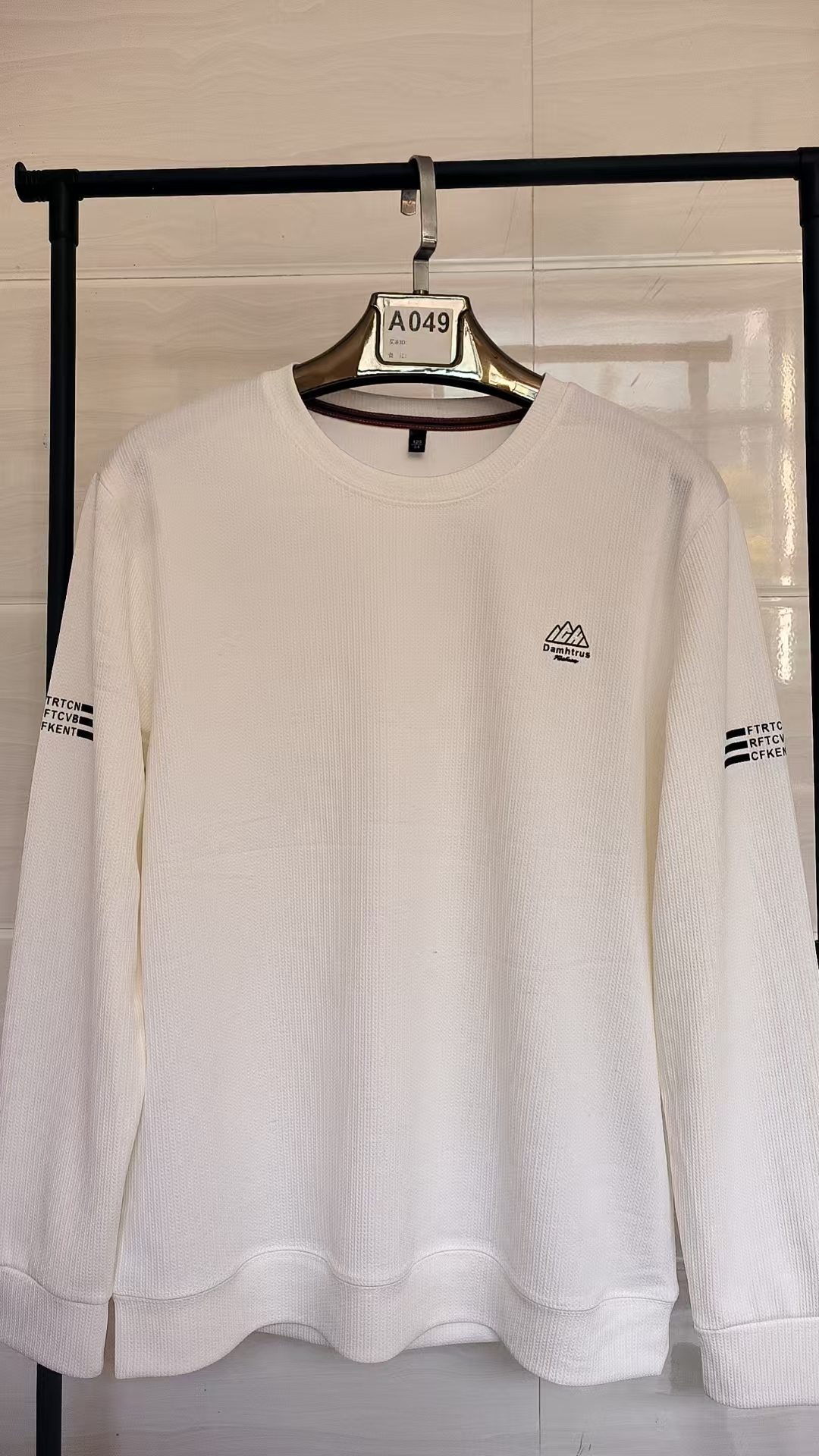 2025春季新款男士休闲宽松打底套头t恤男圆领运动白色长袖百搭