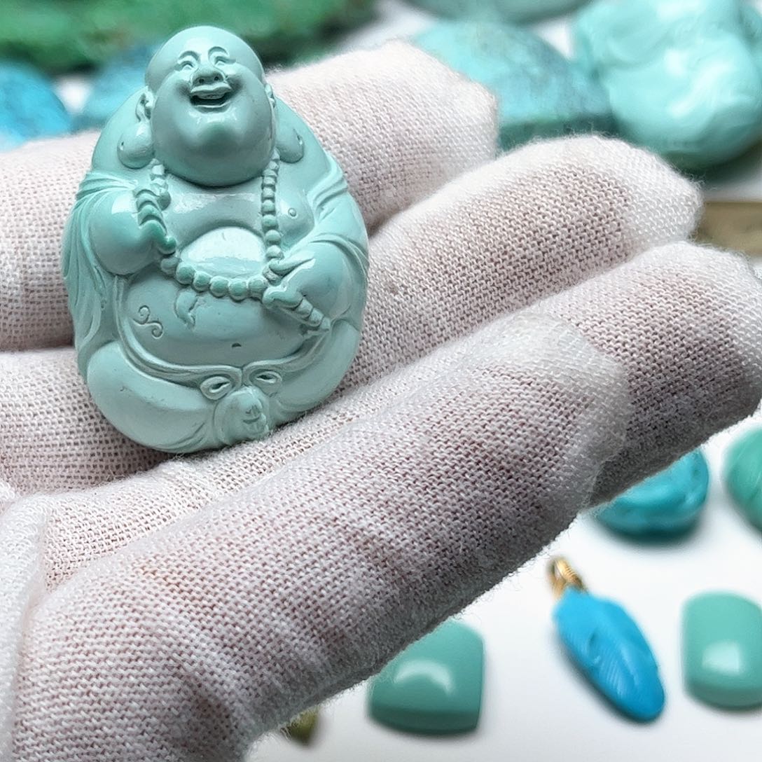 绿松石珠宝奇石未镶嵌爱*龙