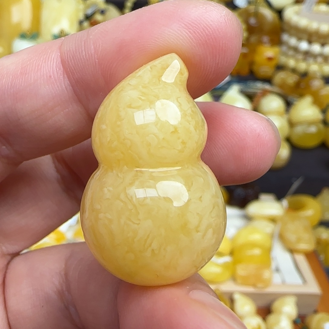 蜜蜡吊坠(不含链)未镶嵌不退换俄料妖花蜜蜡葫芦吊坠