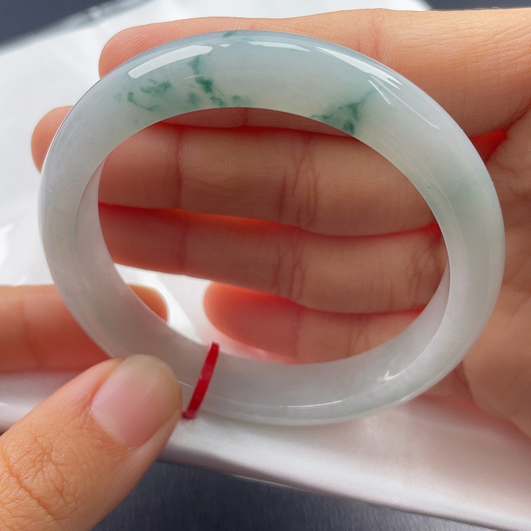 翡翠未镶嵌手镯5253正圈