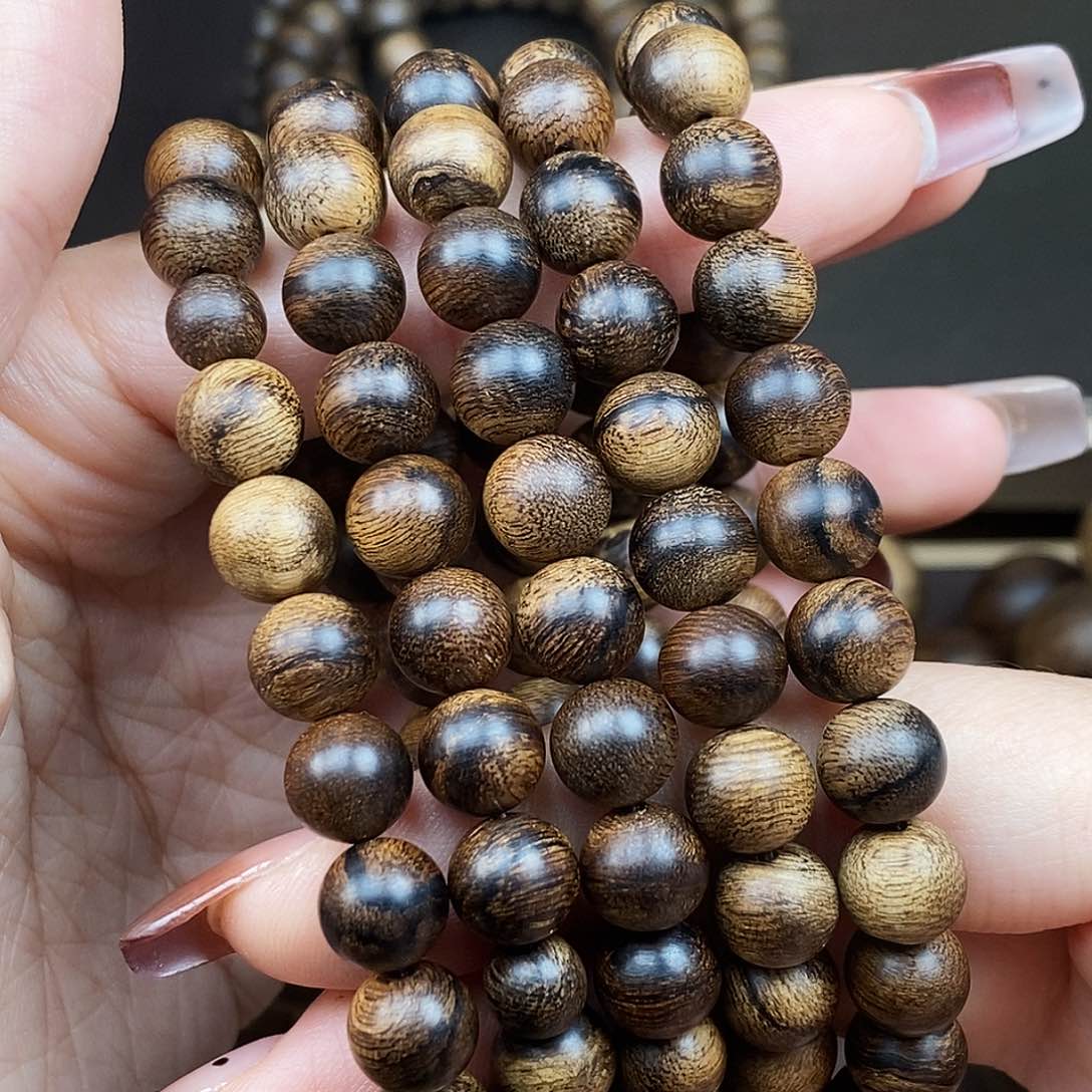 沉香手串越南芽庄白奇楠虎皮缨子瘤疤沉水0.8