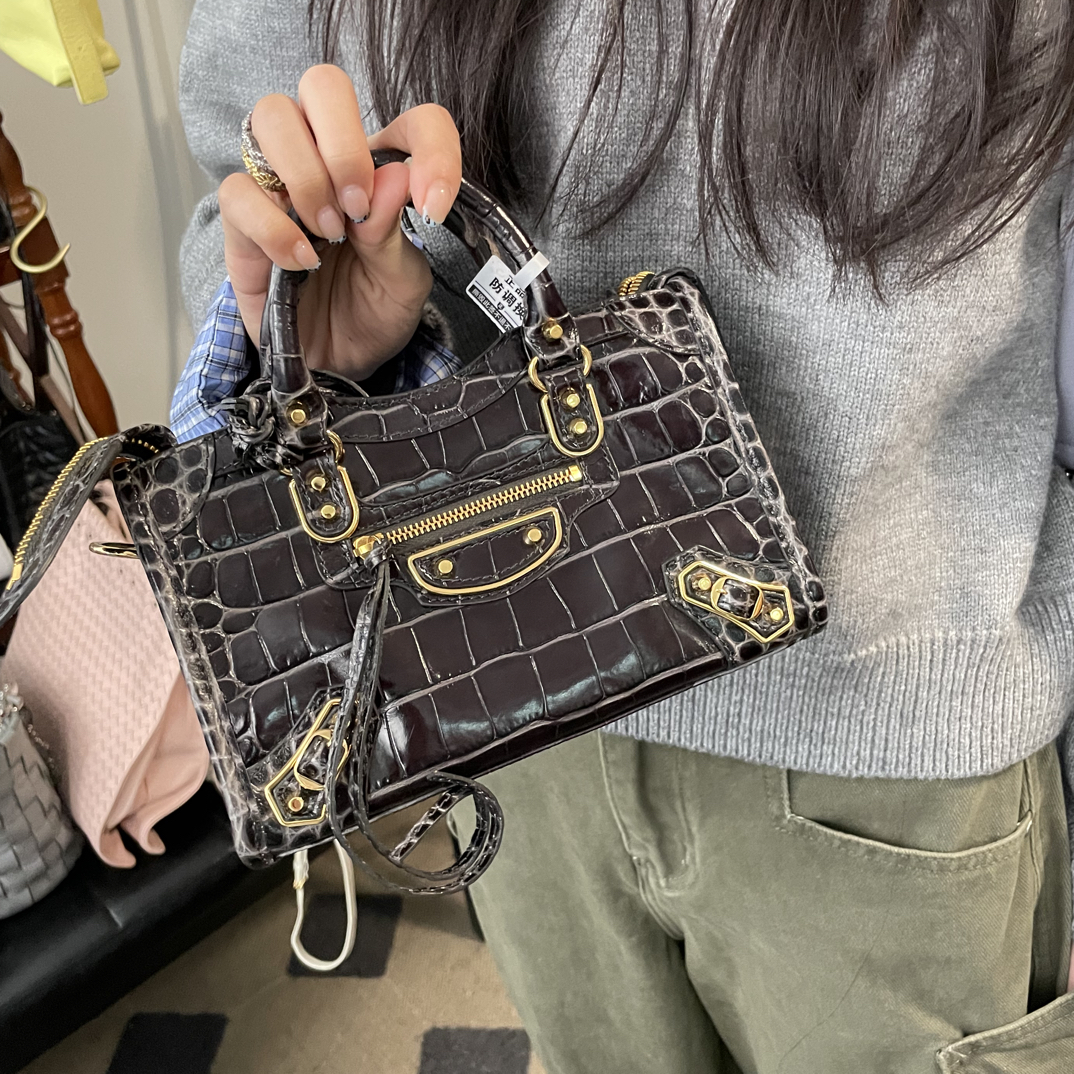 95新 Balenciaga/巴黎世家 阿白奢品/巴黎世家 鳄压单肩包