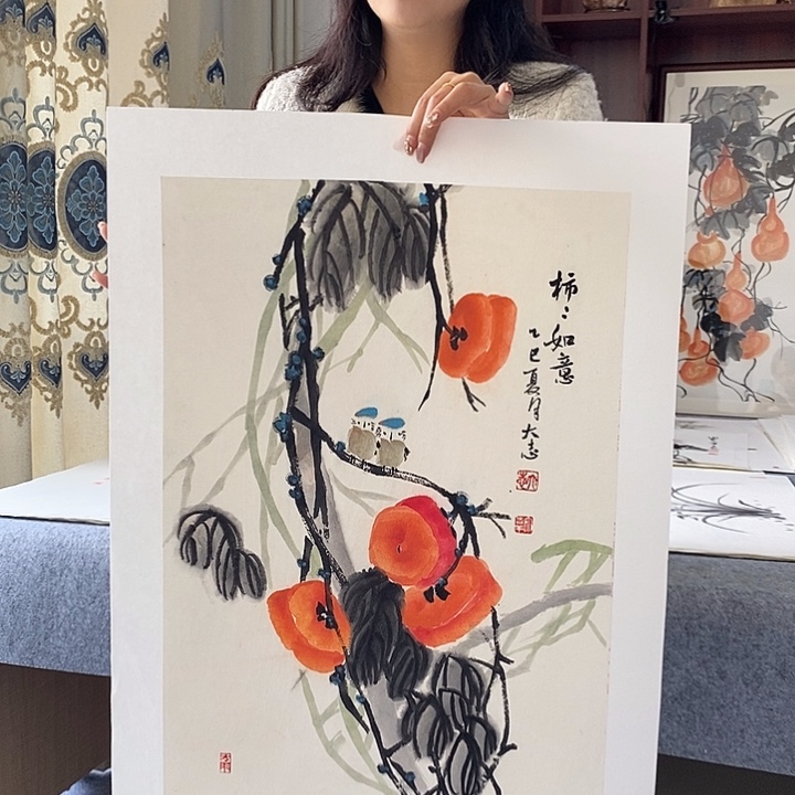 国画纯手绘国画写意43*63