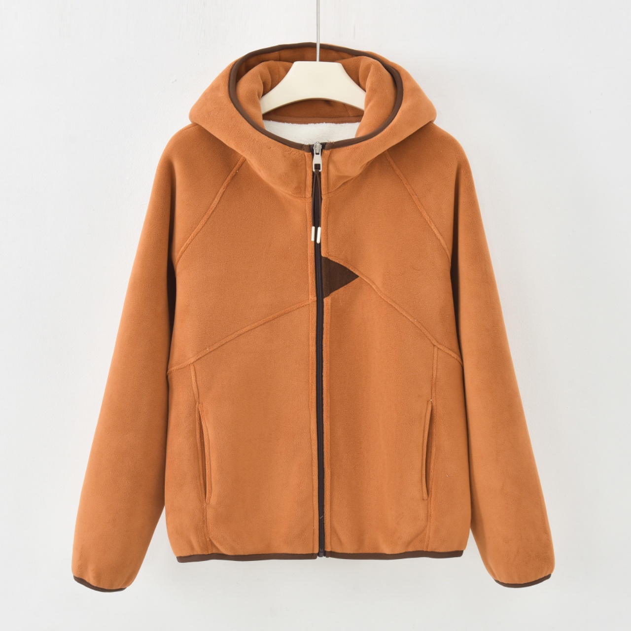 ZH-[撞色百搭]2025冬季加绒保暖拼接时髦减龄女外套HT-2696