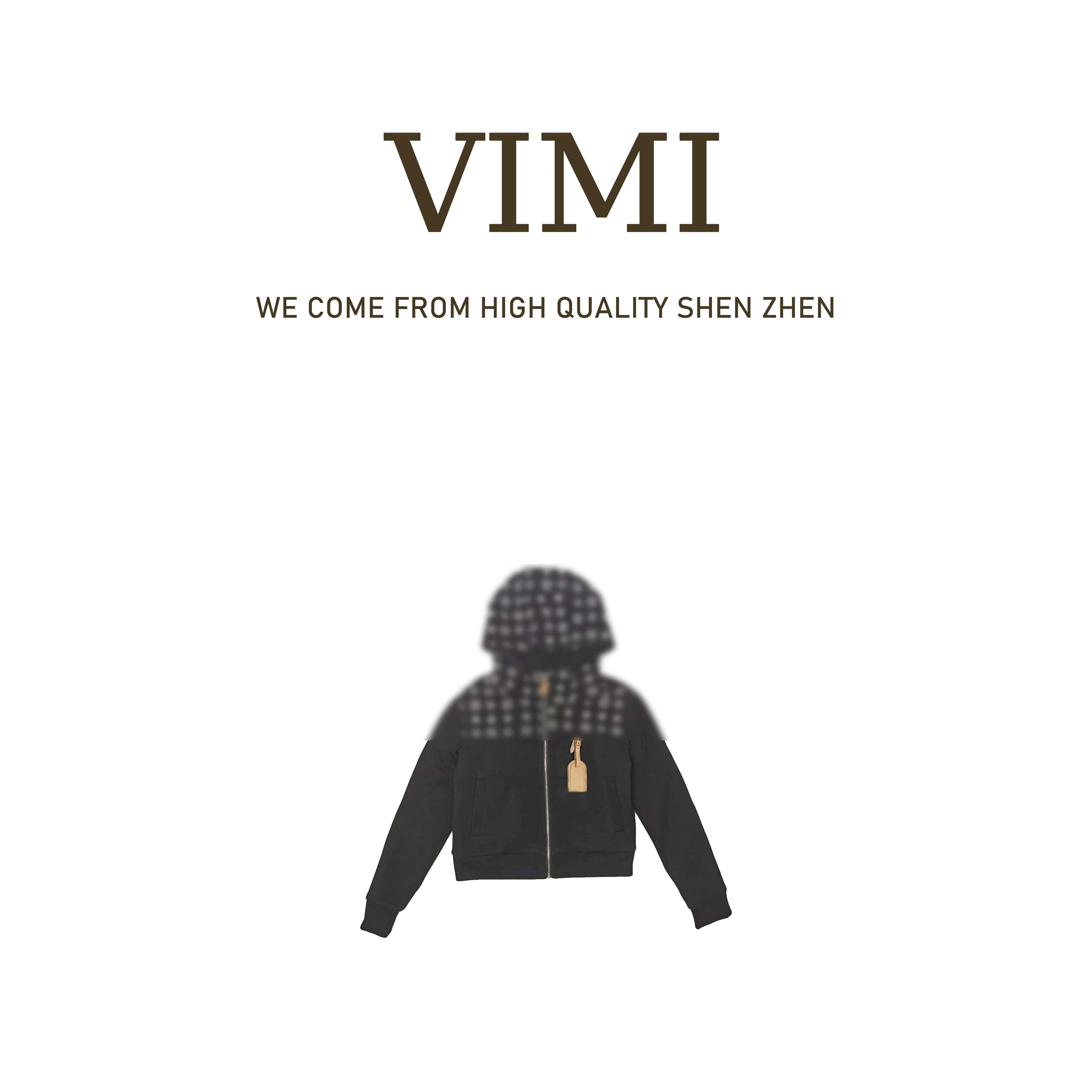 VIMI·羊毛连帽夹棉拉链运动休闲短款潮流设计师印花外套NS17053