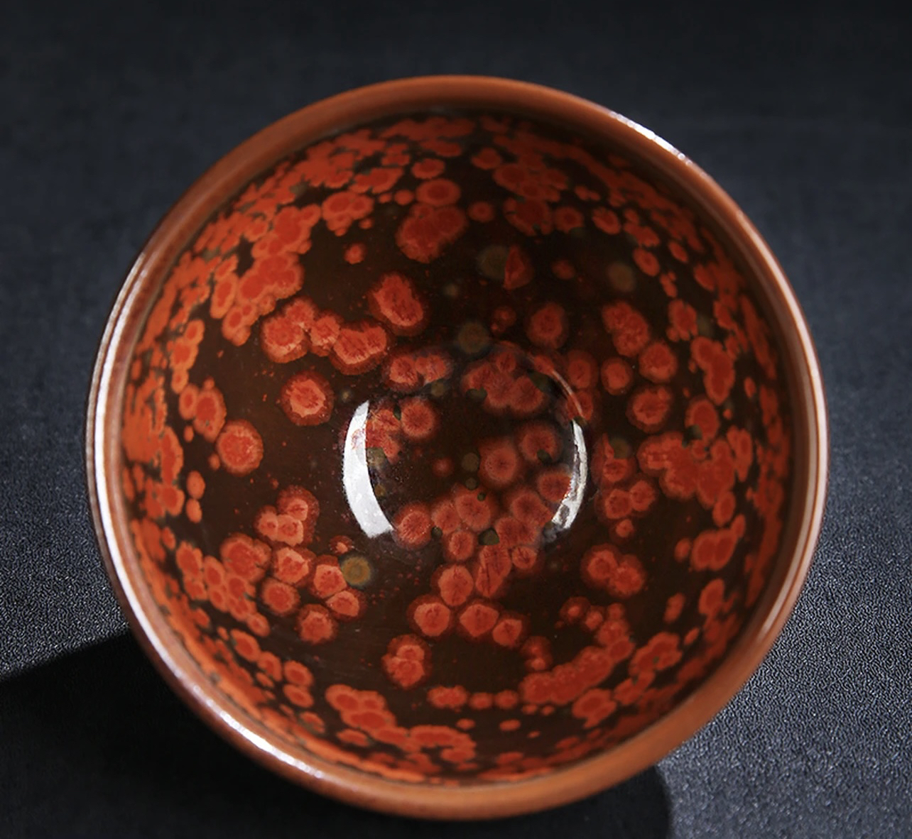 建盏原矿铁胎窑变油滴焰凤凰功夫品茗主人杯陶瓷茶具手工烧制茶器