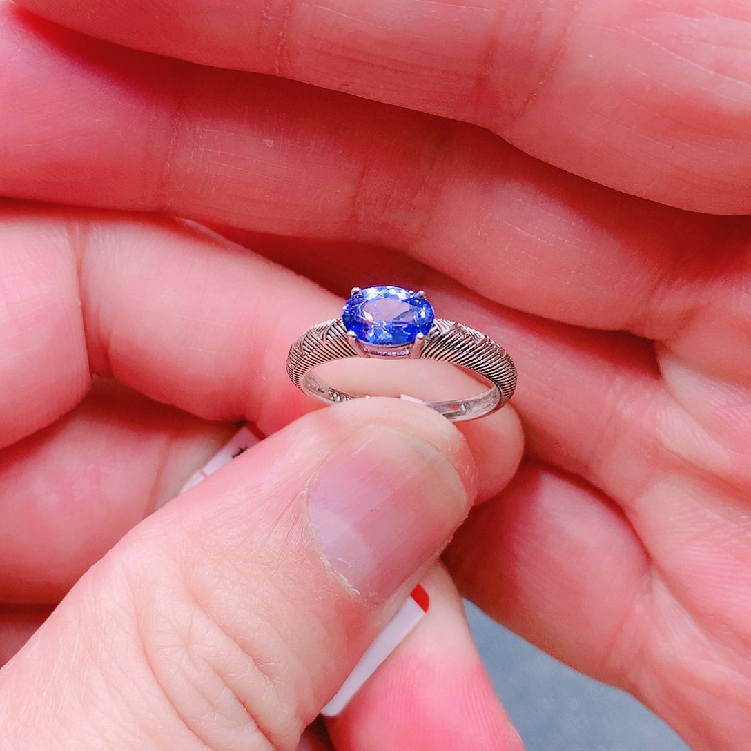 坦桑石戒指银S925镶嵌