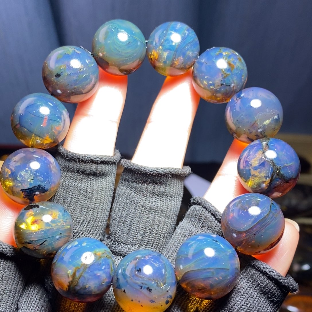 琥珀未镶嵌裸石19珠子