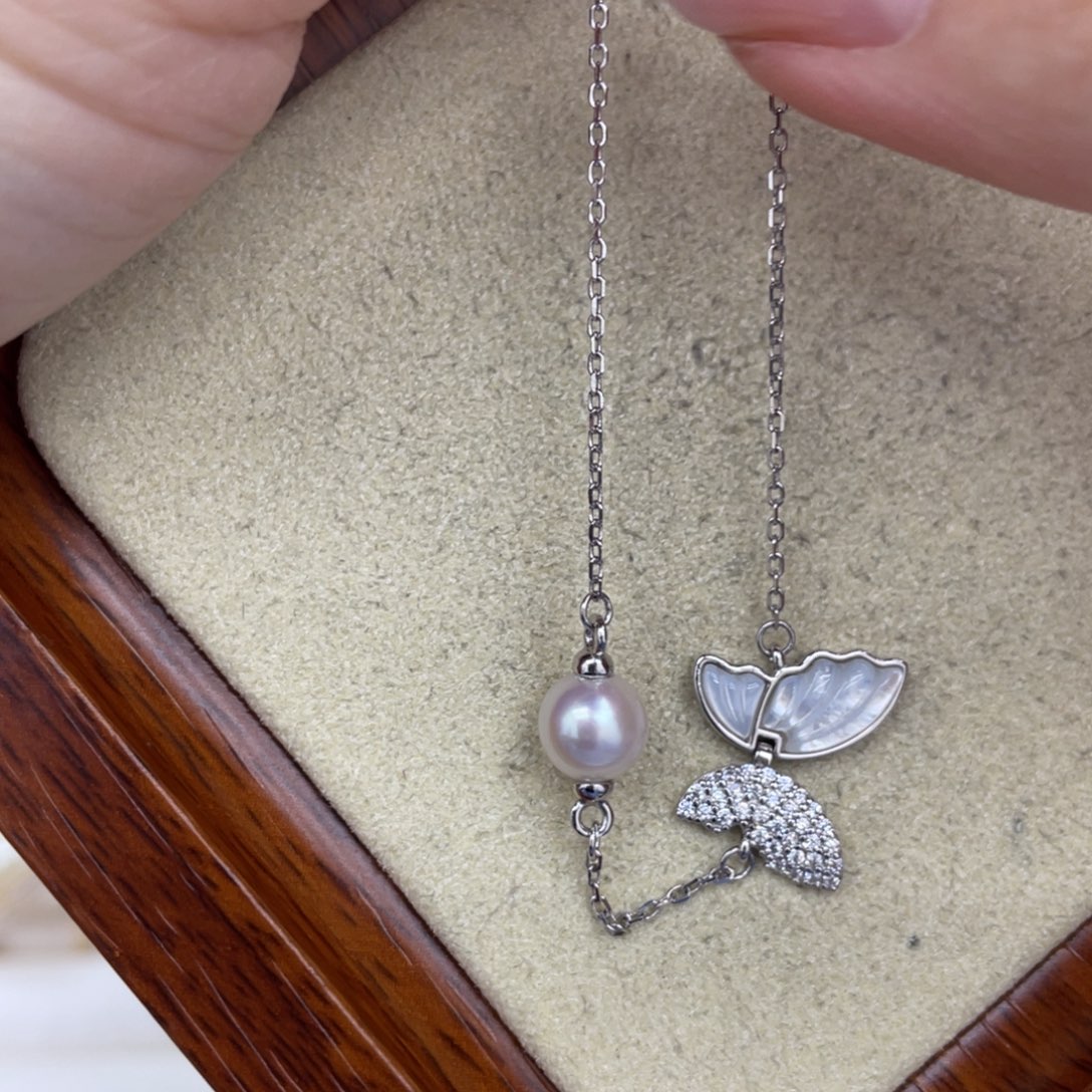 海水珍珠手绳银S925镶嵌