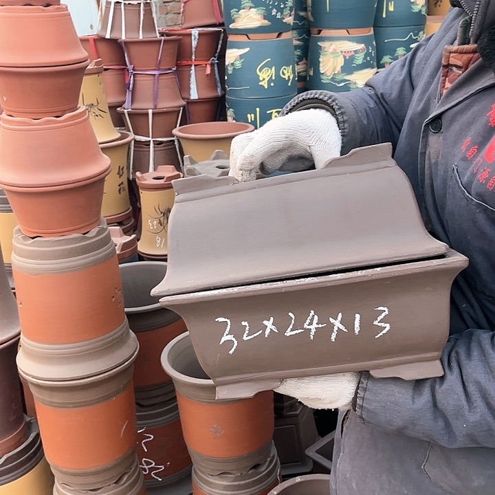 紫砂紫砂花盆和花盆