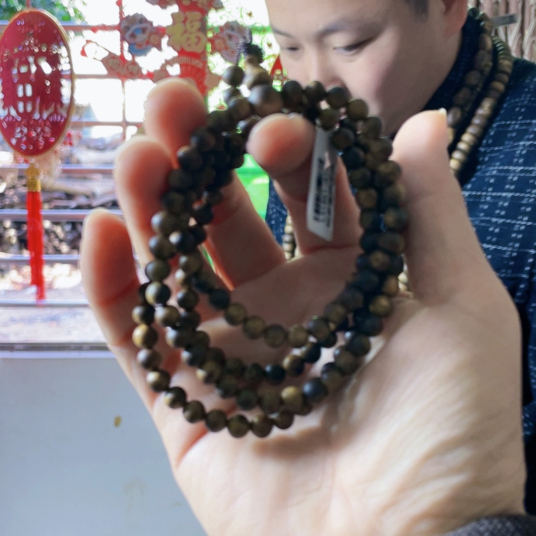 沉香手串海南老白棋圆珠长串0.5/11克多样性发一