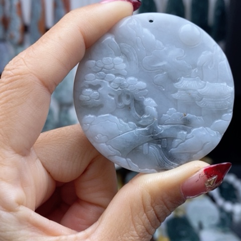 翡翠颈饰14K金镶嵌翡翠