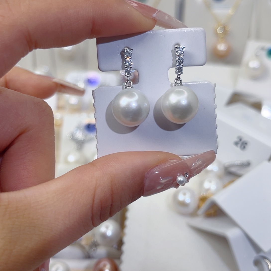 耳饰淡水珍珠银S925镶嵌