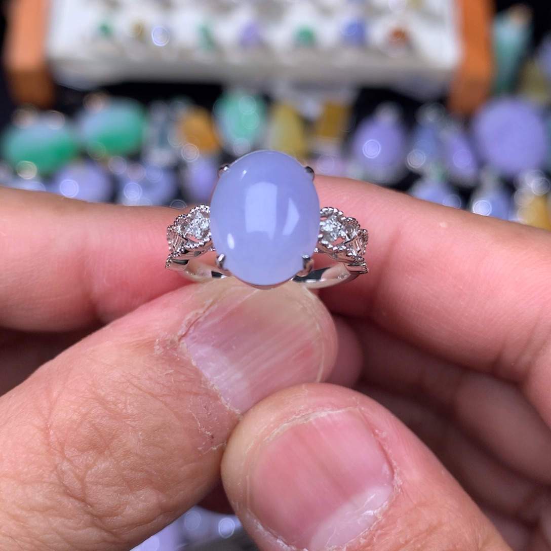 翡翠戒指18K金镶嵌18k金镶嵌