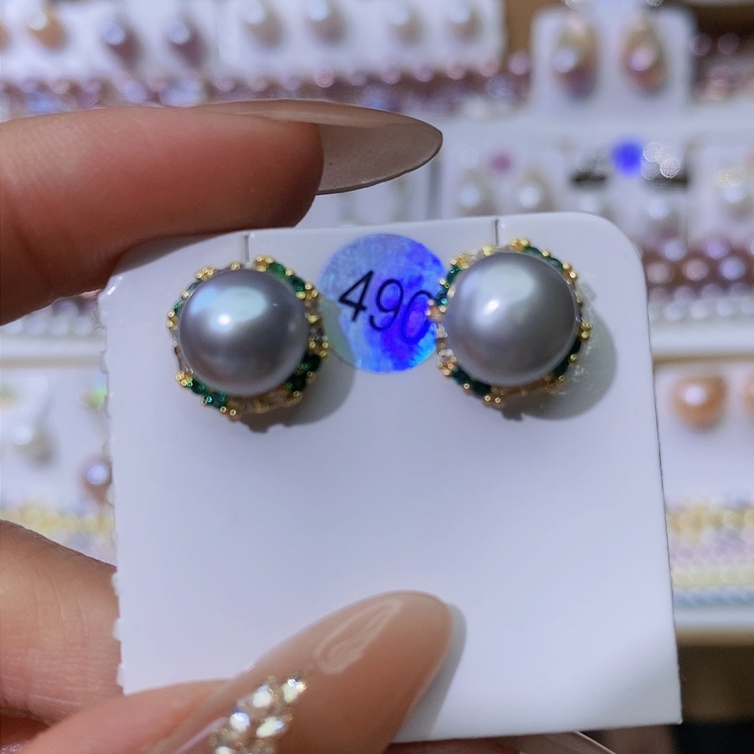 淡水珍珠耳饰合金