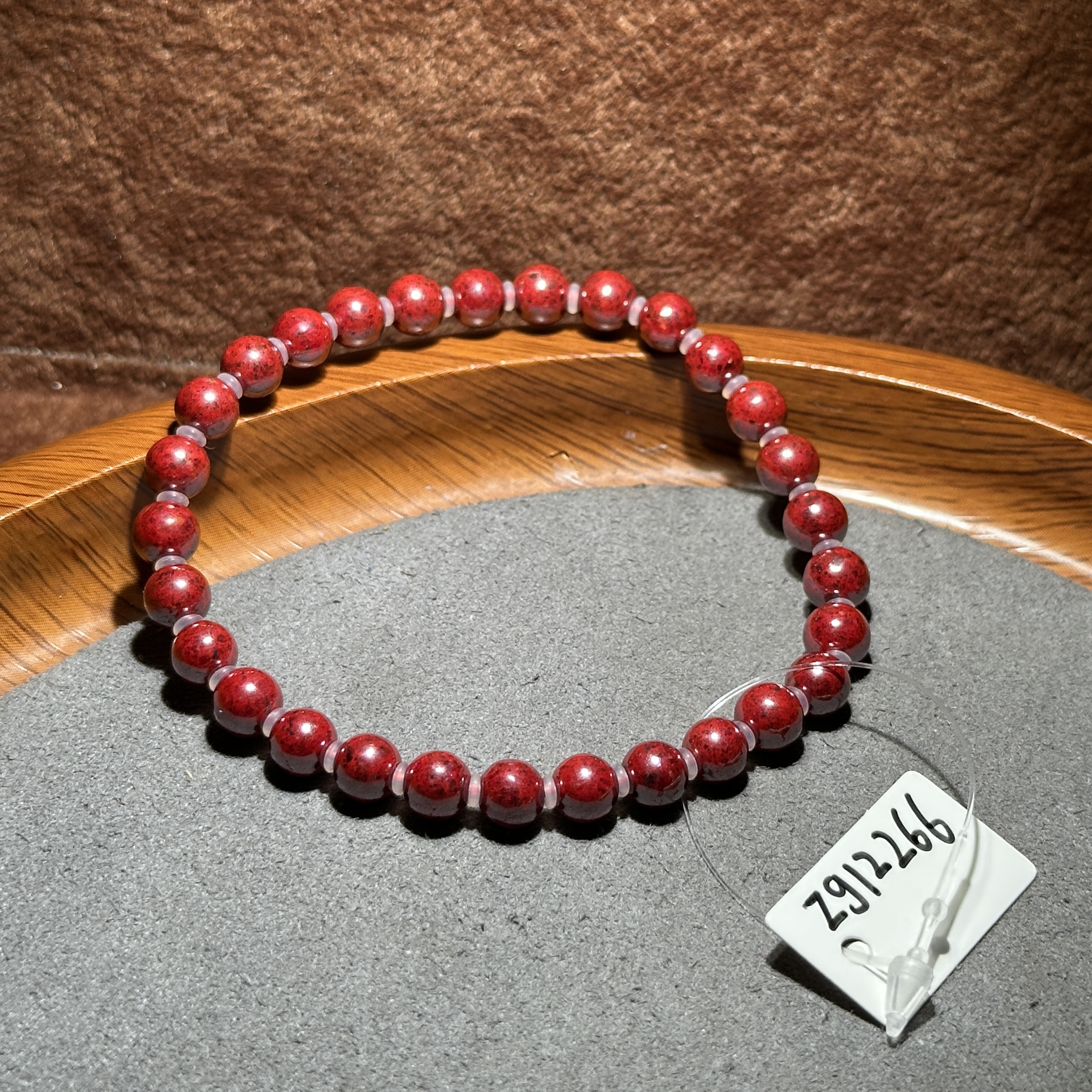 天然辰砂【张老斯珠宝】天然朱砂手串zg12266