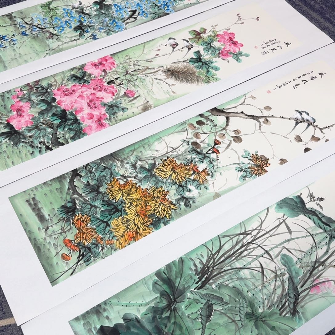 国画国画作品山水花鸟纯手绘