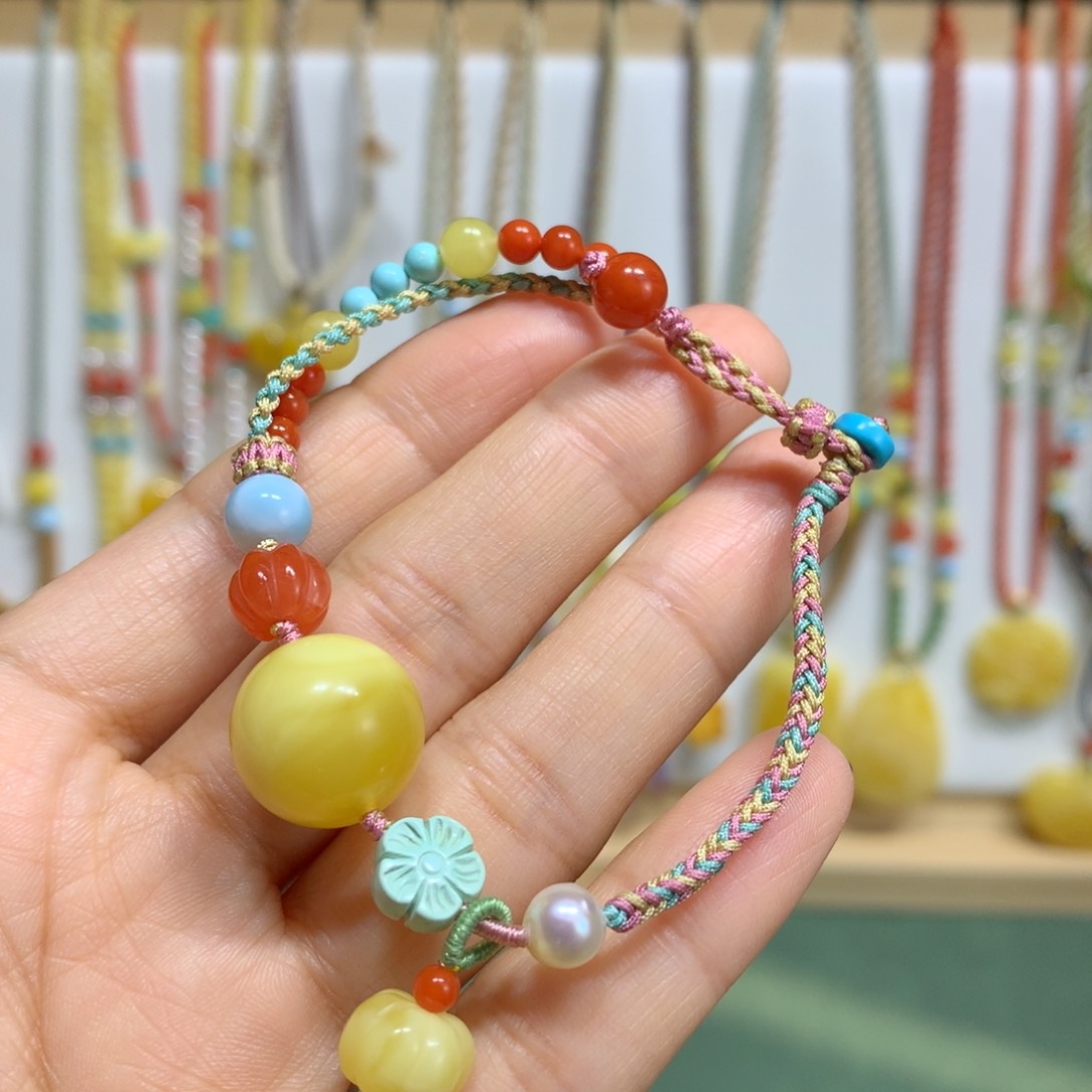 琥珀手链未镶嵌手绳