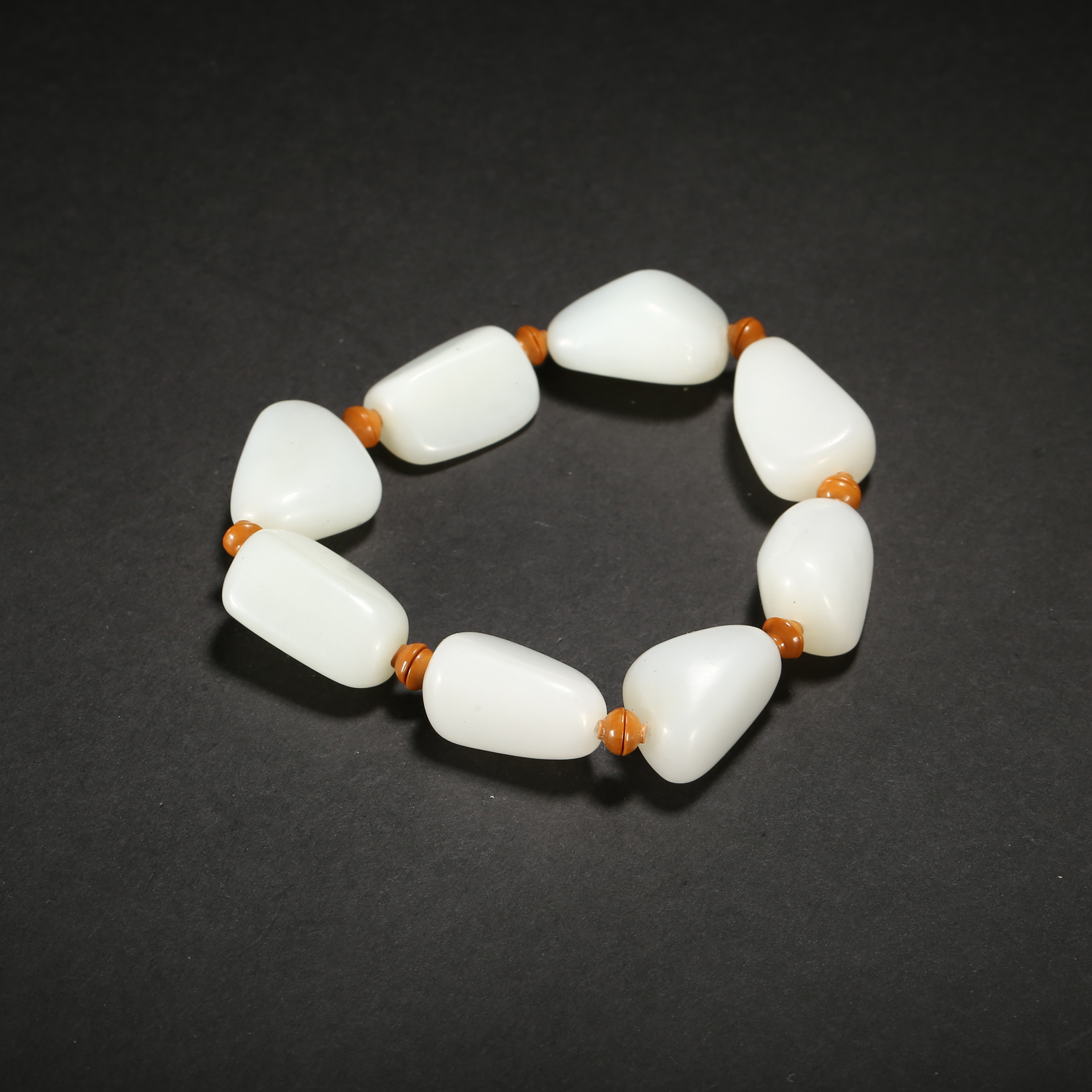 二十世纪*白玉随形珠手串/06LB0395/和田玉【北京文博】