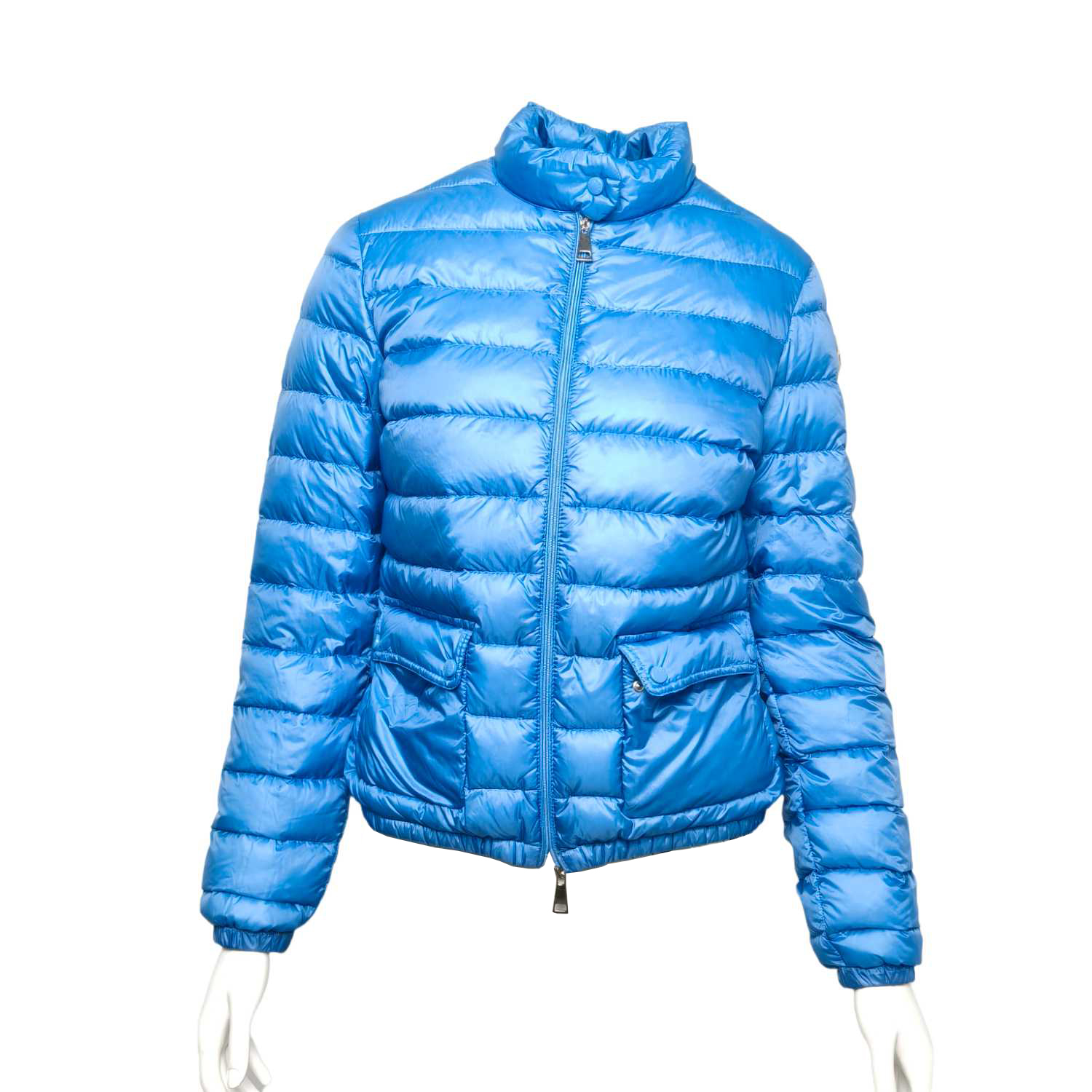 95新 MONCLER 【lu】蓝色 锦纶 lans 薄款羽绒服 1码P245825566