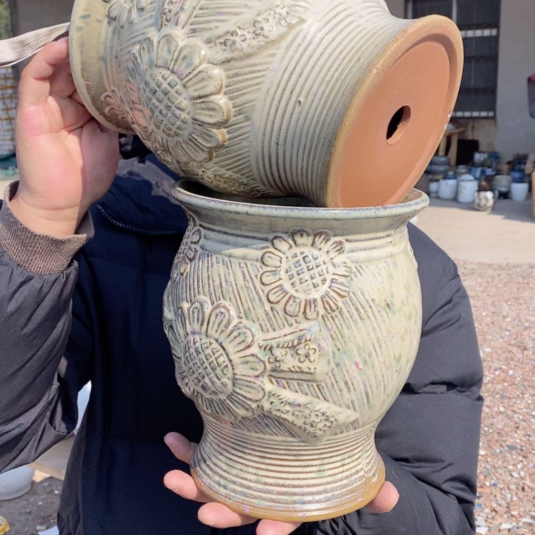 红陶杨杨花盆0213-1066