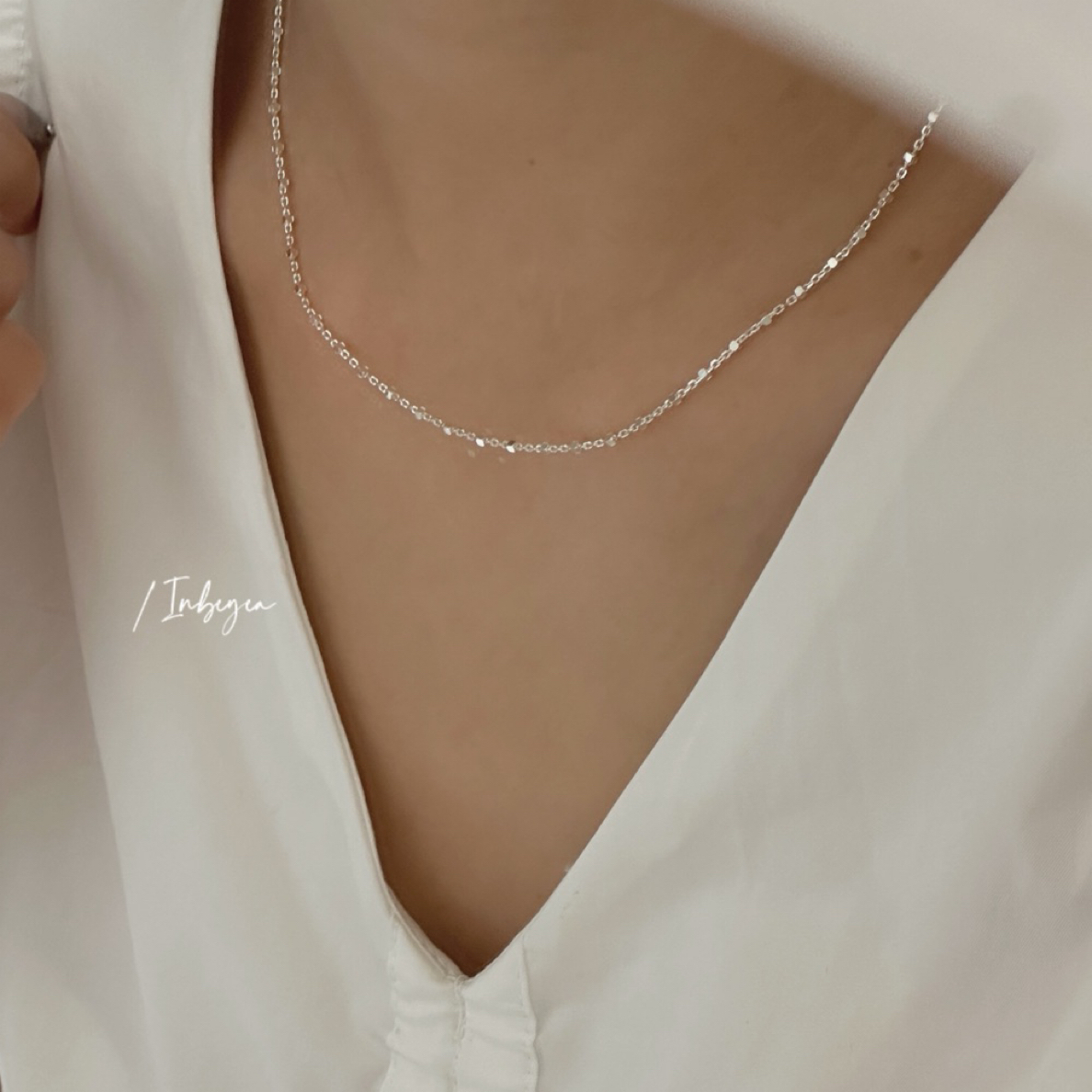 坠链均925银 方块休闲链项链36+5cm 8255